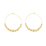 Boucles doreilles ABIA créoles dorées or perles rondes minimaliste élégante