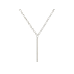 Collier ANAKA acier inoxydable argent pendentif barre graphique-minimaliste-bohème - MARJANE et Cie