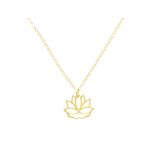 Collier AZHAR or gold filled 14K pendentif fleur de lotus spirituel-minimaliste-bohème- MARJANE et Cie