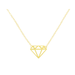 Collier IMANI or gold filled 14K pendentif graphique diamant-ras du cou-minimaliste-bohème- MARJANE et Cie