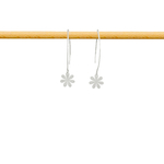 Boucles d'oreilles BAZIRA longues pendantes pendentif fleur argent massif 925-minimaliste-bohème- MARJANE et Cie