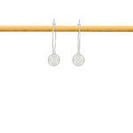 Boucles d'oreilles NARJESSA créoles argent massif 925 pendentif fleur-minimaliste-bohème- MARJANE et Cie