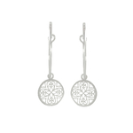 Boucles doreilles NARJESSA créoles argent massif 925 pendentif fleur minimaliste