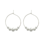 Boucles doreilles ADRIA créoles perles argent 925 minimaliste