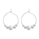 Boucles doreilles AKMA créoles perles rondes argent 925 minimaliste