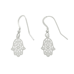 Boucles doreilles FATMA argent massif 925 pendentif Main de Fatma Khamsa Hamsa Fatima oriental minimaliste