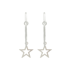 Boucles doreilles IKRAM créoles argent 925 massif pendentif étoile céleste minimaliste