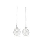 Boucles doreilles NARJESS pendantes argent massif 925 pendentif rond fleur minimaliste