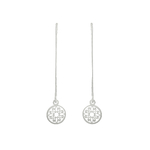 Boucles doreilles SAJIA pendantes argent 925 massif pendentif rosace fleur minimaliste