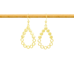 Boucles d'oreilles NEDJWA dormeuses dorées à l'or fin pendentif goutte graphique-minimaliste-bohème- MARJANE et Cie