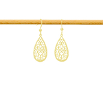 Boucles d'oreilles SAFA dormeuses dorées à l'or fin pendentif goutte ethnique-minimaliste-bohème- MARJANE et Cie