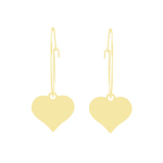 Boucles doreilles LABIBA créoles acier inoxydable doré or pendentif cœur minimaliste