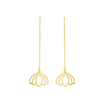 Boucles doreilles TASSADITE pendantes acier inoxydable doré or pendentif fleur de lotus minimaliste