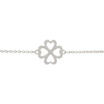 Bracelet HEBARA trèfle à quatre feuilles en acier inoxydable argenté-minimaliste-bohème- MARJANE et Cie