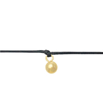 Bracelet BAHUN1 breloque boule en acier inoxydable doré or et cordon de coton ciré de couleur-minimaliste - MARJANE et Cie