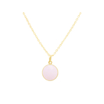 Collier DALILA doré à l’or fin pendentif pierre naturelle semi-précieuse calcédoine rose-minimaliste-bohème - MARJANE et Cie