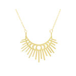 Collier DOHA doré à l’or fin grand pendentif lune et soleil-minimaliste-bohème - MARJANE et Cie