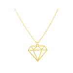 Collier IKLIL doré à l’or fin pendentif diamant graphique-minimaliste-bohème- MARJANE et Cie