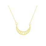 Collier LEILA doré à l’or fin pendentif phases croissant de lune-minimaliste-bohème- MARJANE et Cie