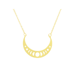 Collier NOOR doré à l’or fin pendentif cycle croissant de lune-minimaliste-bohème- MARJANE et Cie