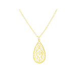 Collier OMAYA doré à l’or fin pendentif goutte motif oriental-minimaliste-bohème - MARJANE et Cie