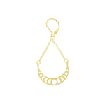 Boucles doreilles LILA pendantes dorées or pendentif croissant de lune bohème