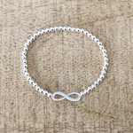 Bracelet ABICHAM3 argent massif perles et symbole infini-bohème