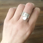 Bague MANEL breloque cœur argent 925 ajustable bohème