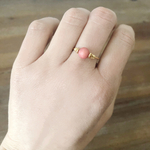 Bague MALAK1 or gold filled 14k perle naturelle jade rose