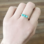 Bague DARA2 or gold filled perles naturelles jade verte