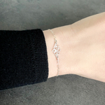 Bracelet AFNANE argent massif 925 fleur de lotus-minimaliste-symbole spirituel