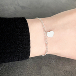 Bracelet ALMA argent massif pendentif cœur-minimaliste