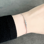Bracelet ABLA acier inoxydable argent et perles-minimaliste