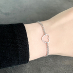 Bracelet SADAF cœur en acier inoxydable argent-minimaliste