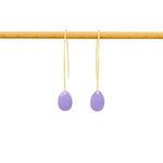 Boucles d'oreilles KOUBRA4 longues pendantes acier inoxydable doré or sequin émaillé couleur mauve-minimaliste-bohème- MARJANE et Cie