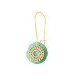 Boucles doreilles AHWAD pendantes acier inoxydable doré or sequin rond émaillé couleur vert