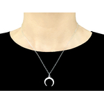 Collier AKMAR argent 925 pendentif lune bohème