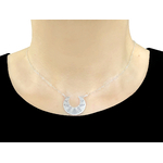 Collier LILIA argent massif pendentif lune à motif ethnique-oriental-minimaliste