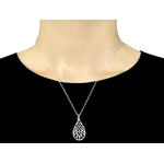 Collier MELINA argent massif pendentif goutte oriental bohème