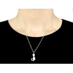 Collier NEJLA argent massif pendentif chat félin bohème