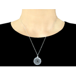 Collier RAFA argent massif pendentif rosace chakra coronal-minimaliste