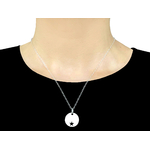 Collier SOHA argent massif pendentif sequin médaille étoile-minimaliste