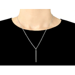 Collier ANAKA acier inoxydable argent pendentif barre graphique-minimaliste