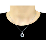 Collier NASSIA acier inoxydable argent médaille étoile Rose des Vents-minimaliste