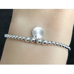 Bracelet ABICHAM4 argent perles et médaille