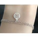 Bracelet RABHA argent breloque rosace fleur