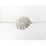 Bracelet NIHAL argent feuille de monstera deliciosa-minimaliste