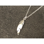 Collier BARIZA acier inoxydable argent pendentif plume