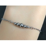 Bracelet ABLA acier inoxydable argent chaine et perles