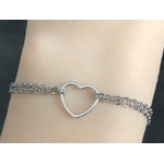 Bracelet SADAF cœur en acier inoxydable argent